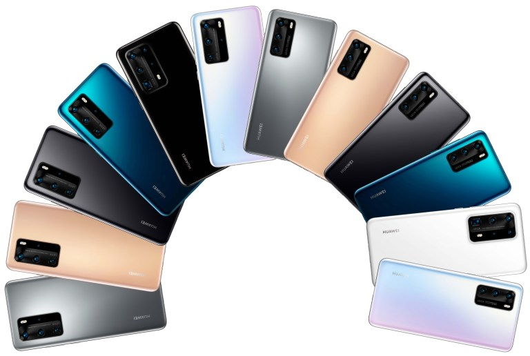 Egy képen a Huawei P40 család az összes színben