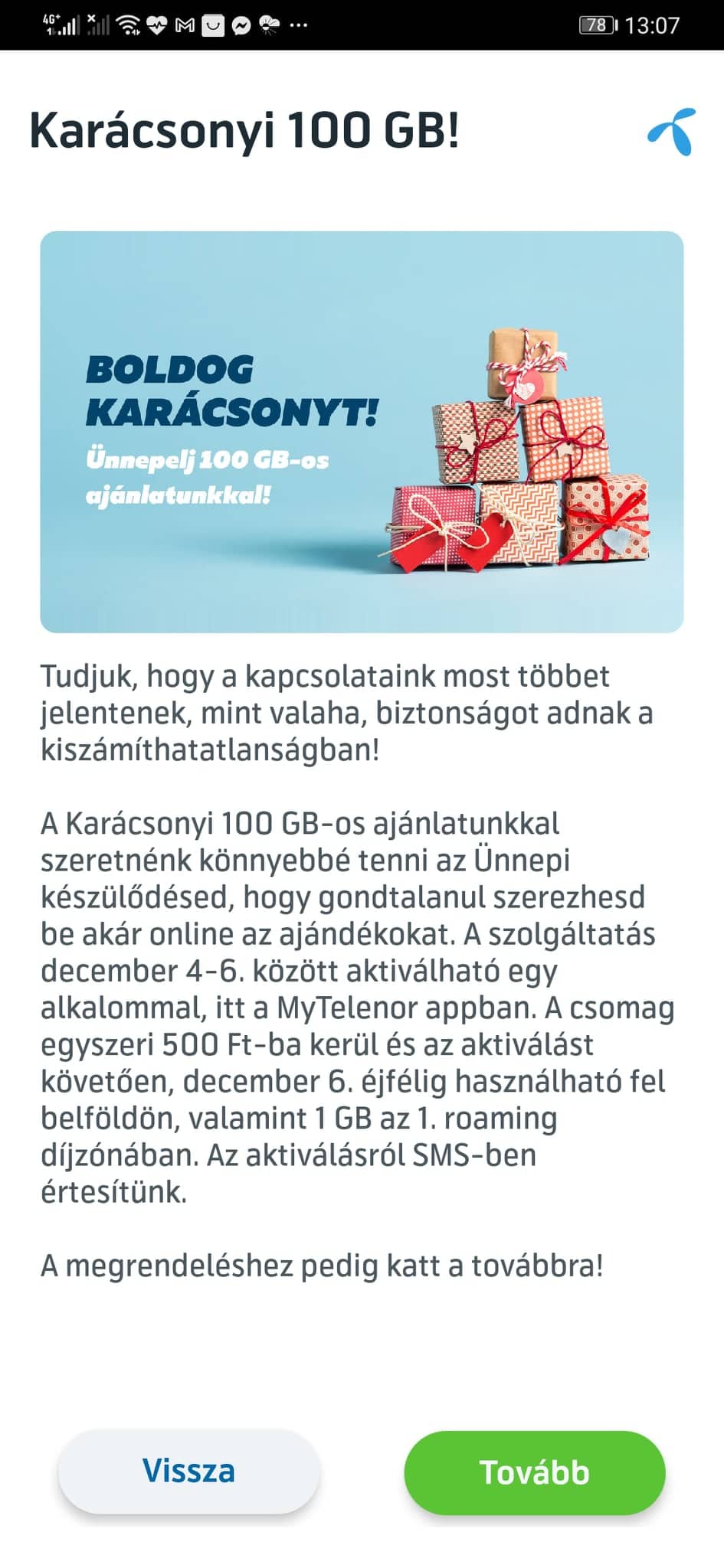 500 forintért 100GB mobilnet a Telenortól