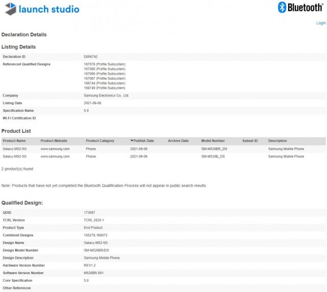 Újabb hír a Galaxy M52 5G-ről