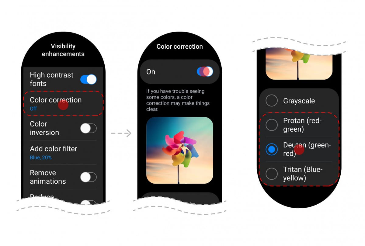 Képeken a Samsung megújult órás kezelőfelülete, a One UI Watch 4.5