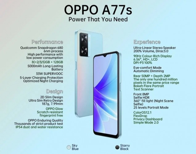 Kiszivárgott az Oppo A77s dizájnja és specifikációja