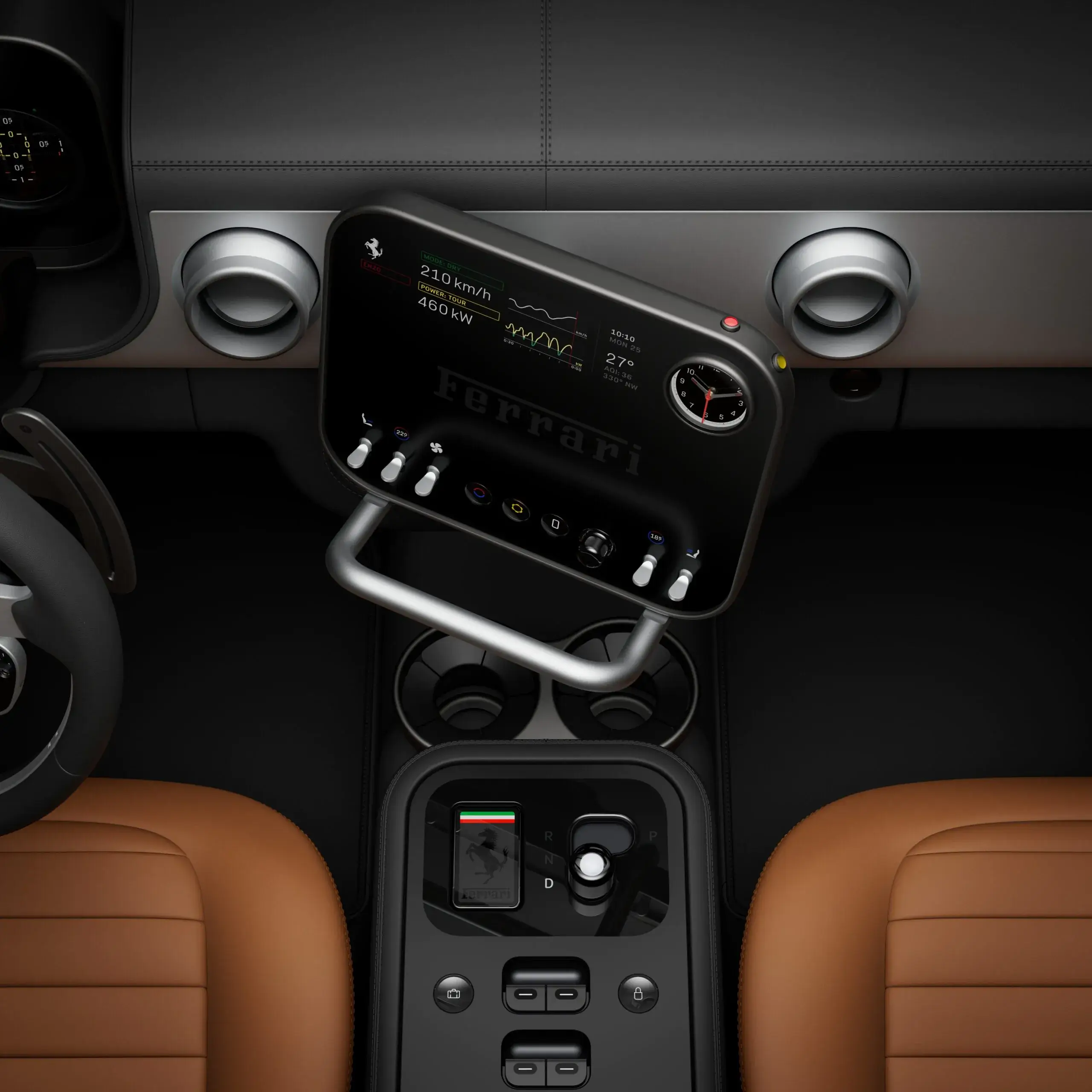 A Ferrari első elektromos szupersportautója elképesztő technológiát kapott: Samsung OLED kijelző költözött a műszerfalra