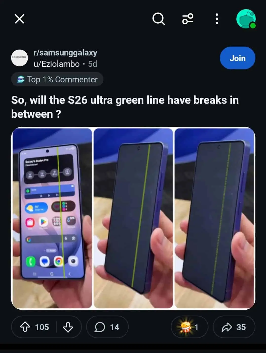 A Galaxy S26 Ultra és a „zöld vonal” átka – tényleg kijelzőhiba jelent meg az új Samsung csúcstelefonnál?