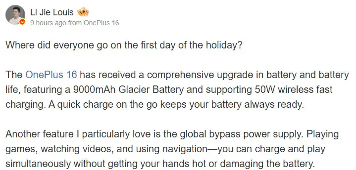 A OnePlus 16 akkumulátora brutális lesz: akár háromnapos üzemidőt is hozhat