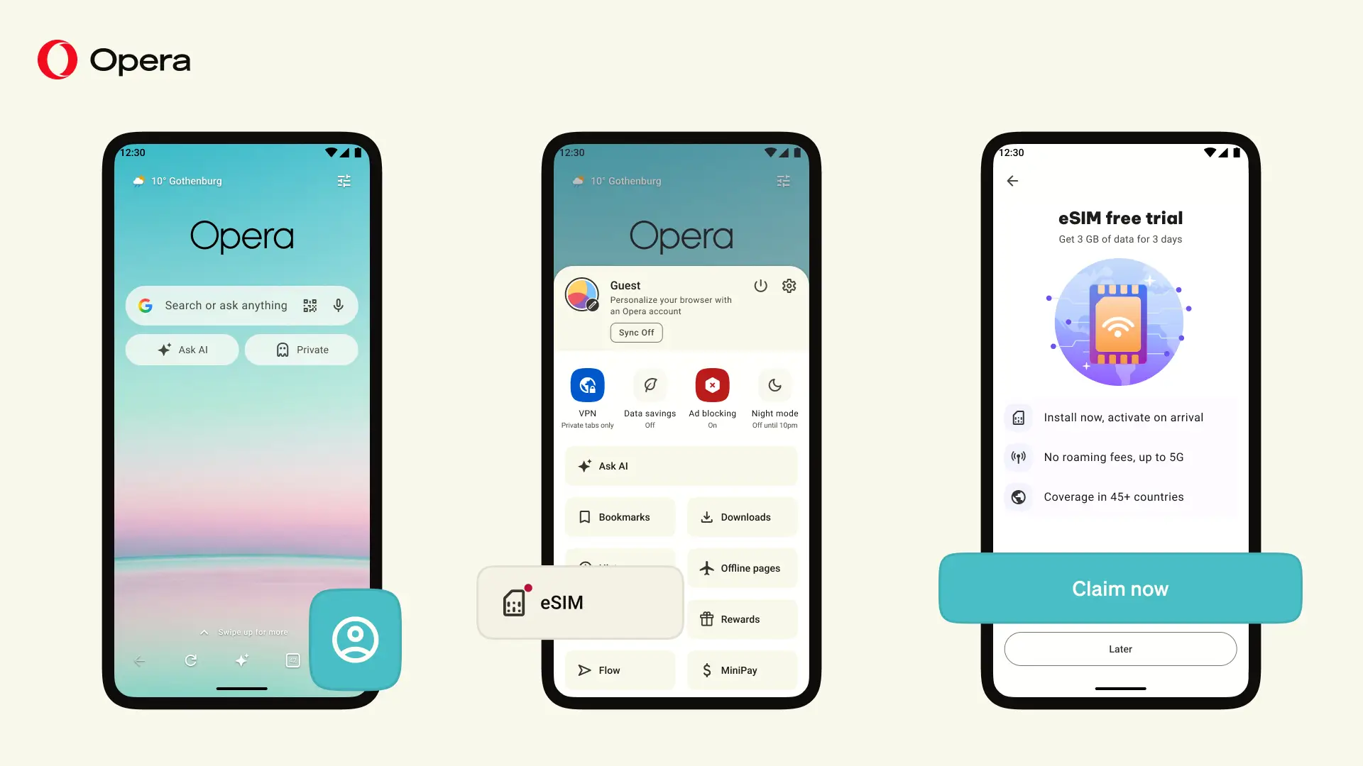 Az Opera Android böngészője ingyenes eSIM-et is ad 3 GB mobilnettel