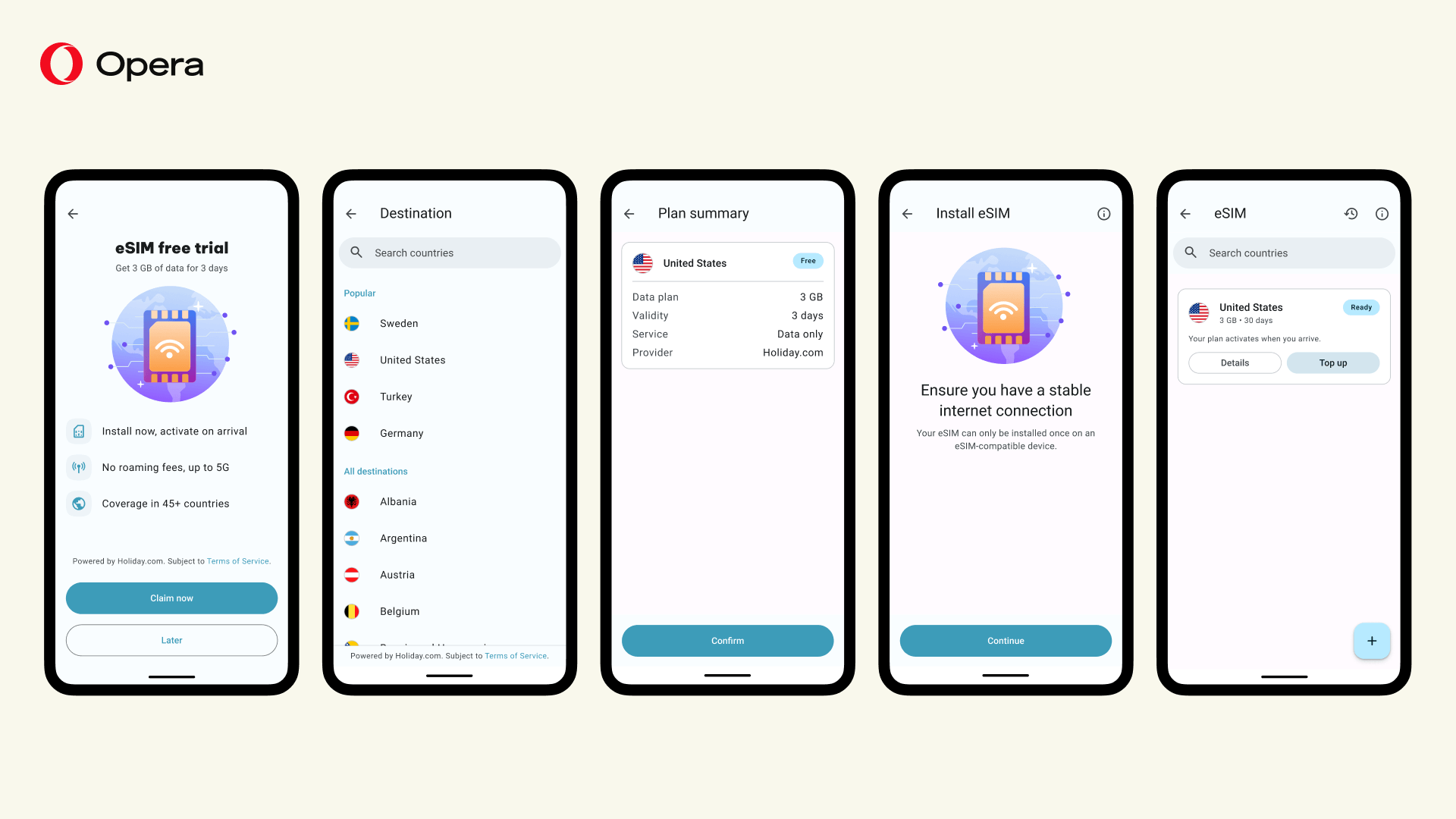 Az Opera Android böngészője ingyenes eSIM-et is ad 3 GB mobilnettel
