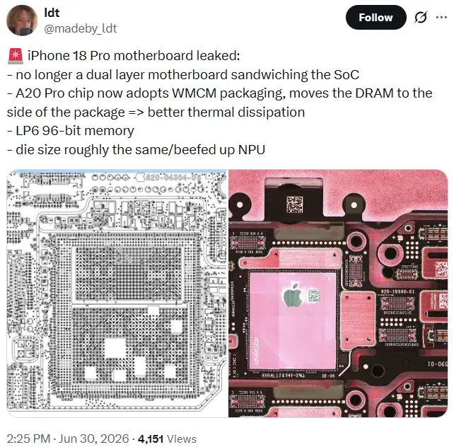 Kiszivárgott az iPhone 18 Pro új színe, belső felépítése és több eddig titkos részlete