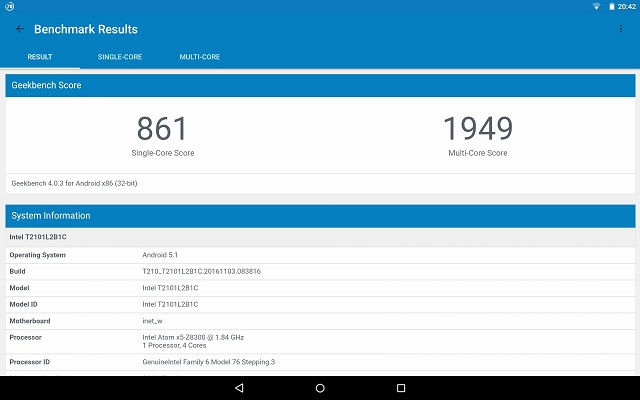 Onda oBook 20 teljesítmény-tesztben 2