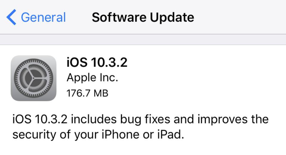Itt az iOS 10.3.2 frissítés