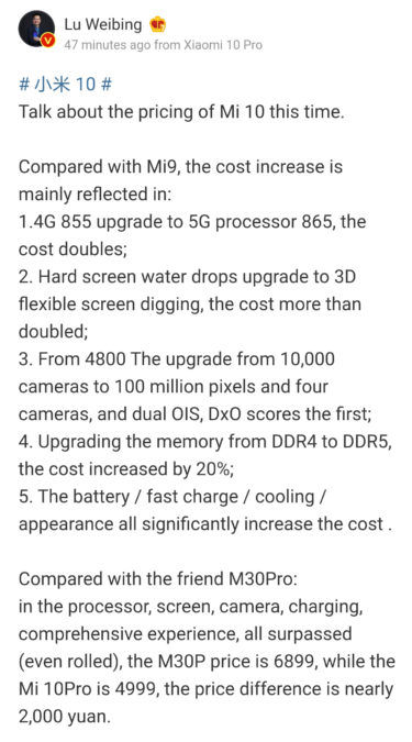 Ezért sokkal drágább a Xiaomi Mi 10