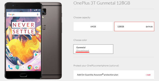 Nincs több 128 gigás OnePlus 3T