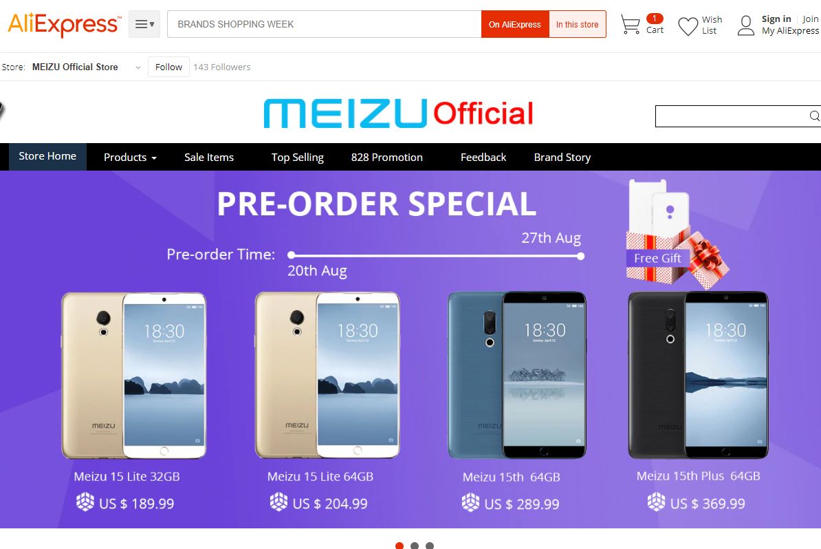 A Meizu boltot nyitott az AliExpressen