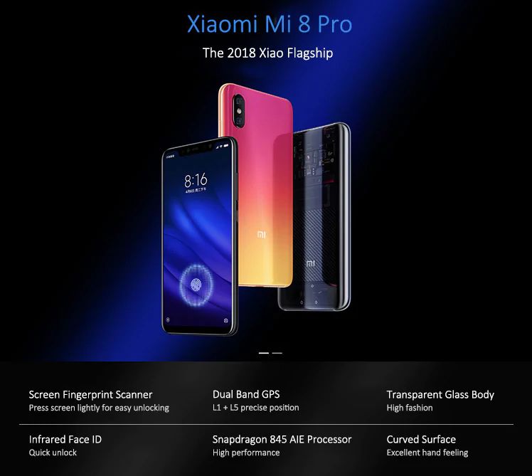 Xiaomi Mi 8 Pro EU raktárból