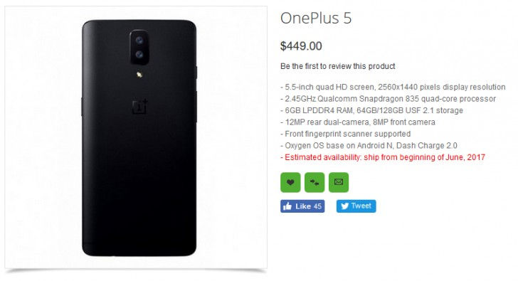 OnePlus 5 ugyanannyiért mint a 3T?