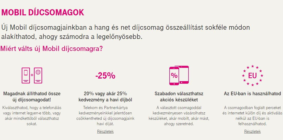 Összeállítható díjcsomagok a Telekomnál
